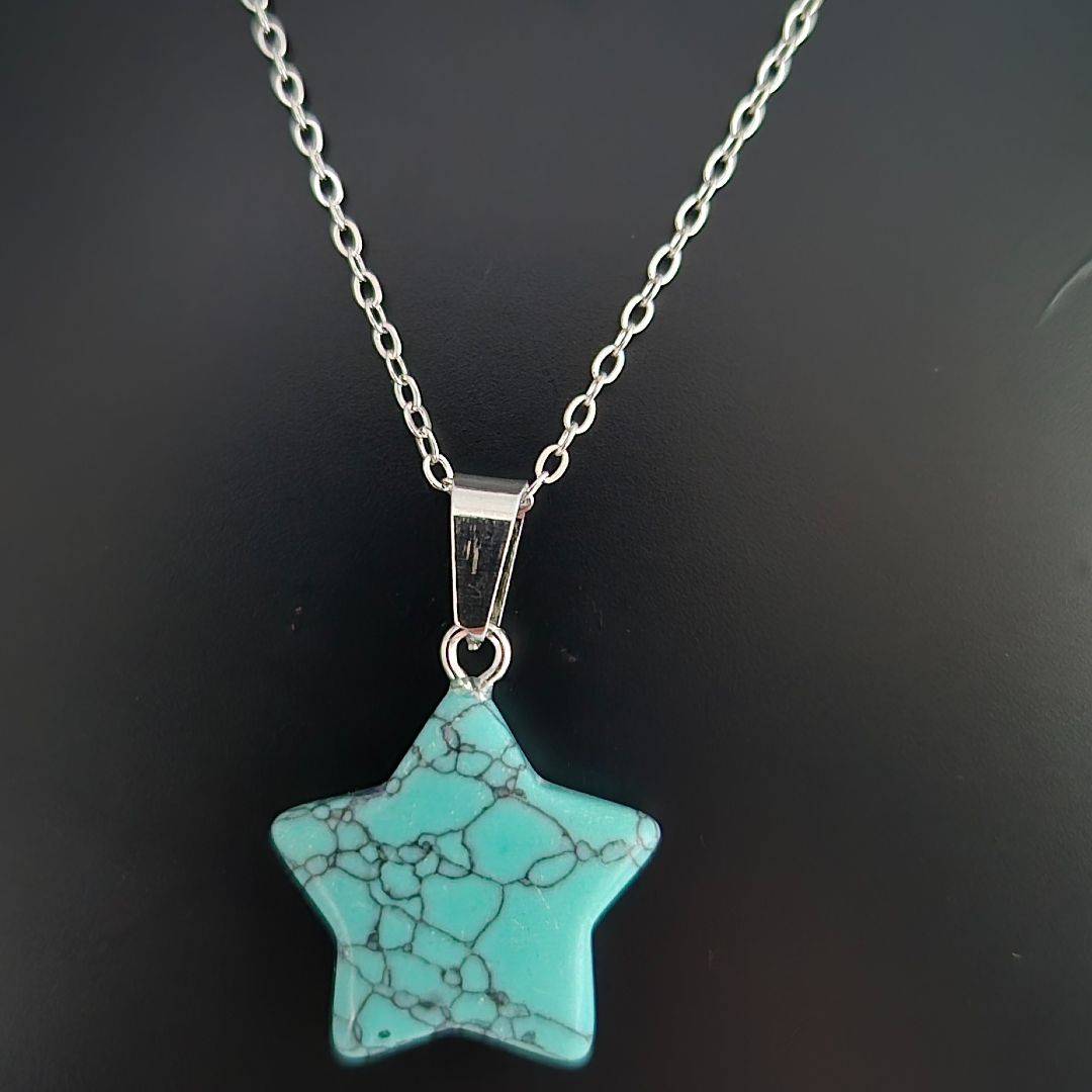 Kette mit Stern - Anhänger - Blau