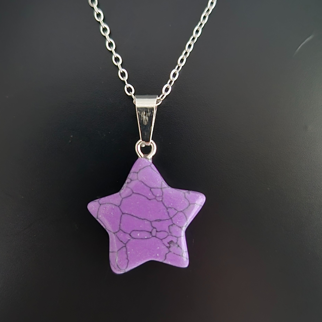 Kette mit Stern - Anhänger - Lila