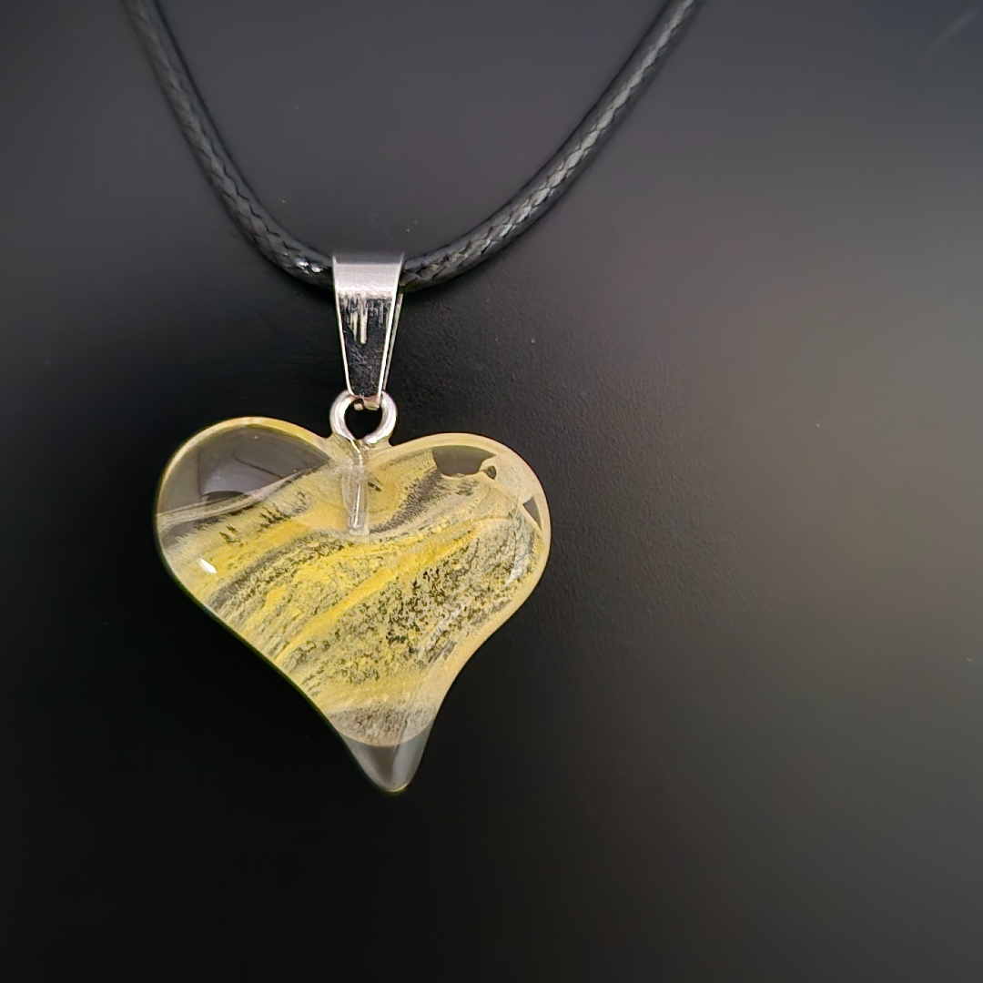 Geschwungenes Glas - Herz - Zitrone