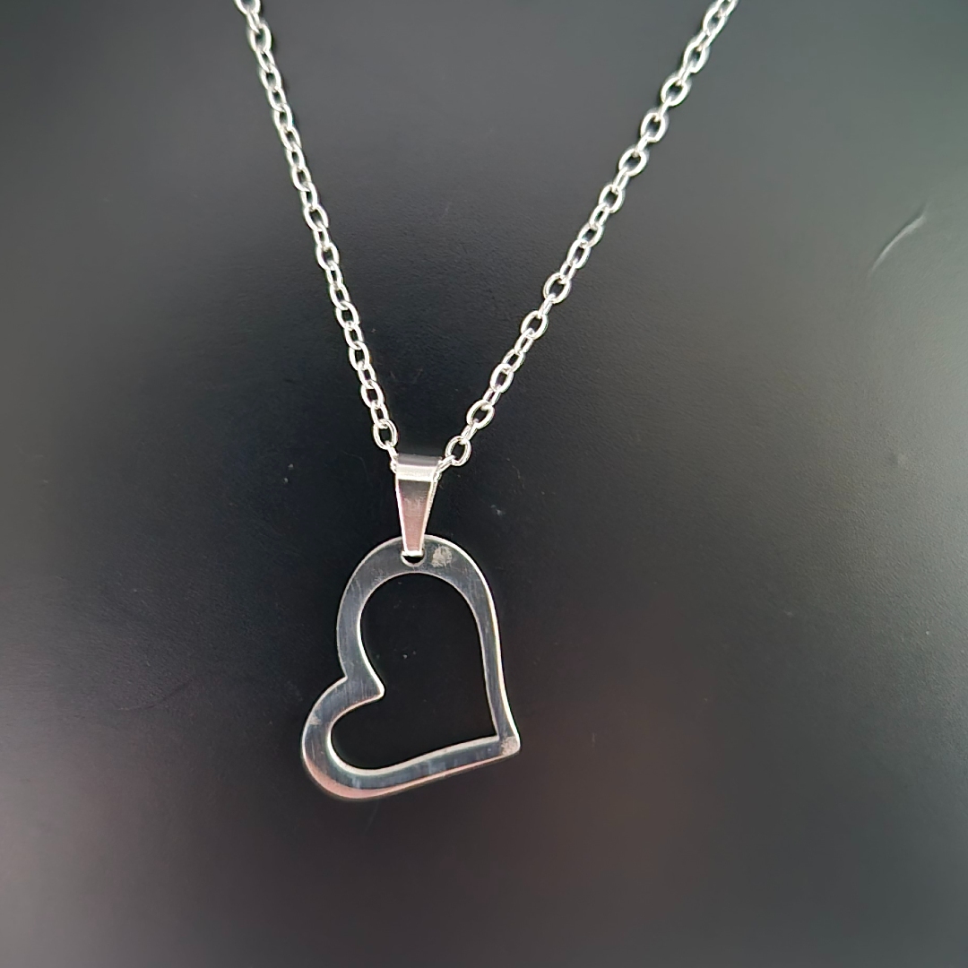 Edelstahlkette - Herz - Hohl