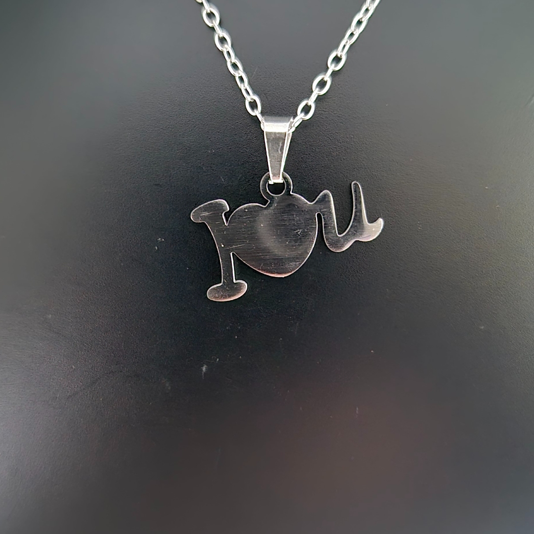 Edelstahlkette - Herz - I Love You