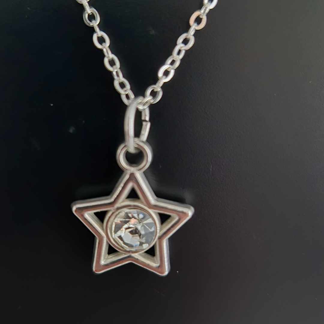 Edelstahlkette mit - Stern und Stein