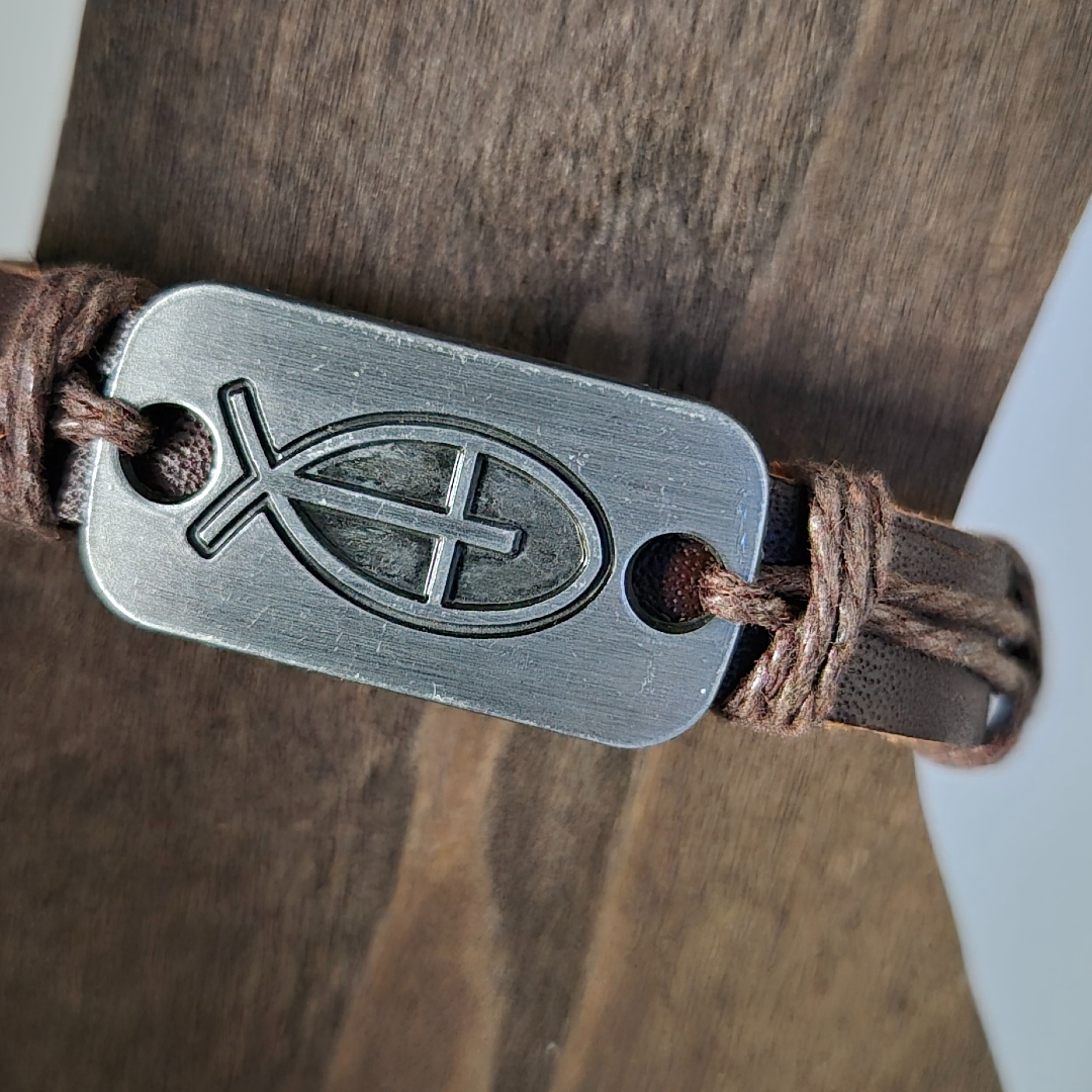 Lederarmband mit - Fisch