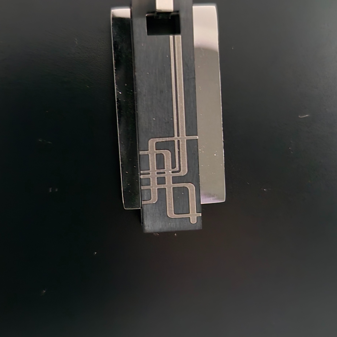 Schlangenkette mit Schwarz - Silber - Anhänger