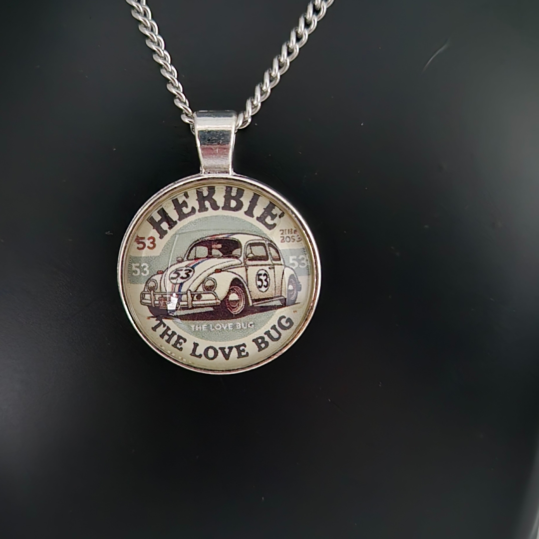 Edelstahlkette mit  Glasanhänger - VW - Herbie