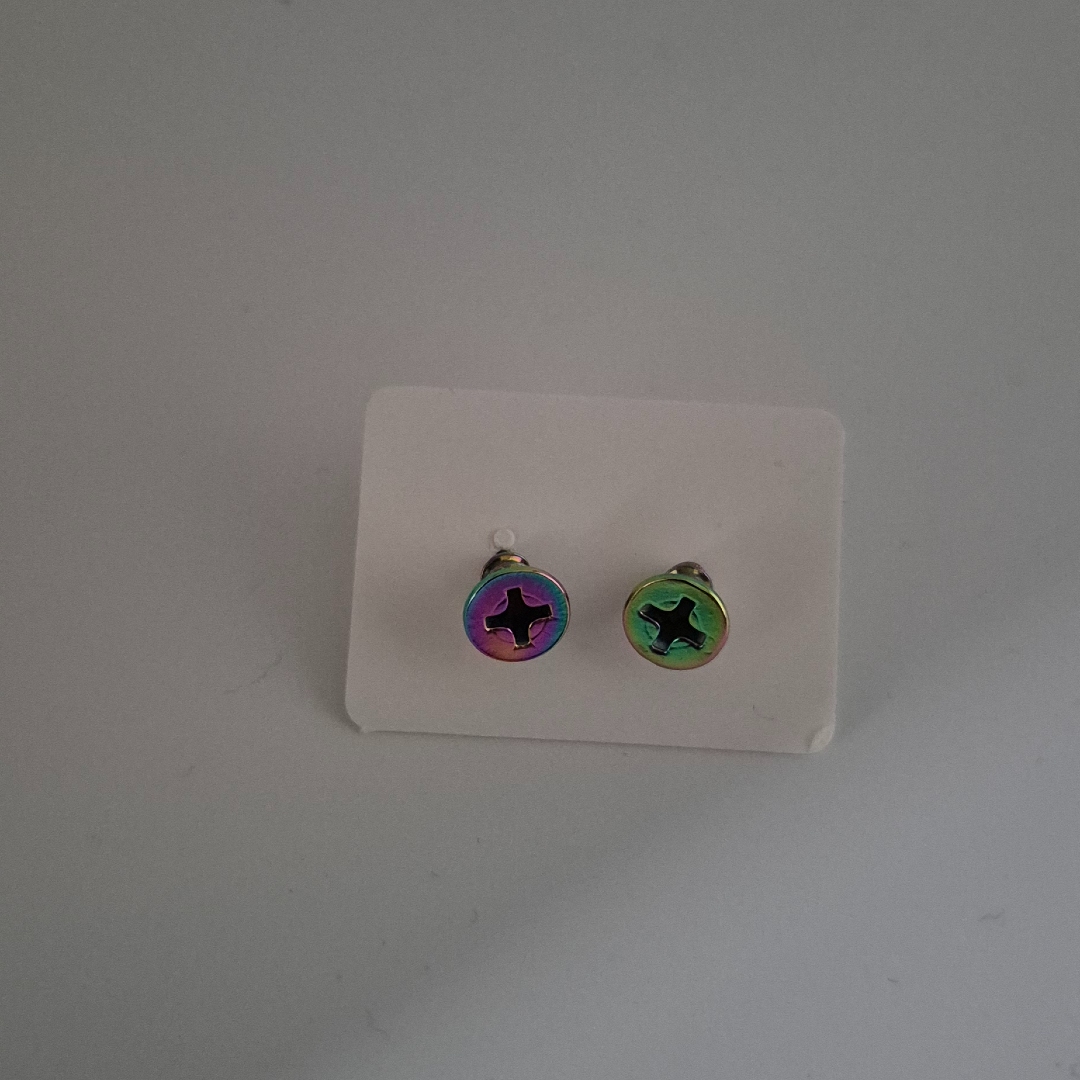 Ohrstecker - Schrauben - Regenbogen