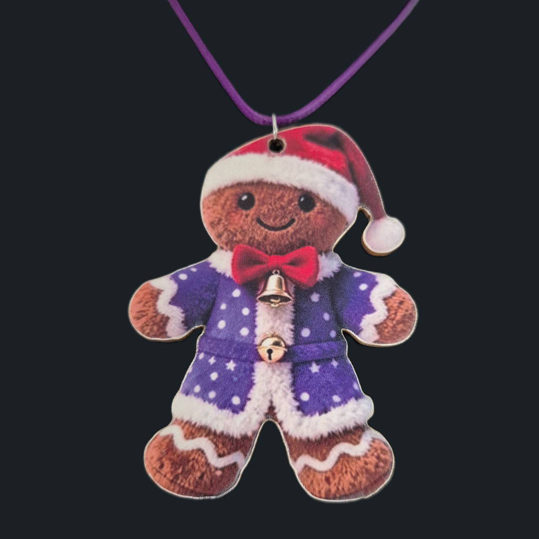 Lebkuchenmann - Lila - Pullover mit Punkten