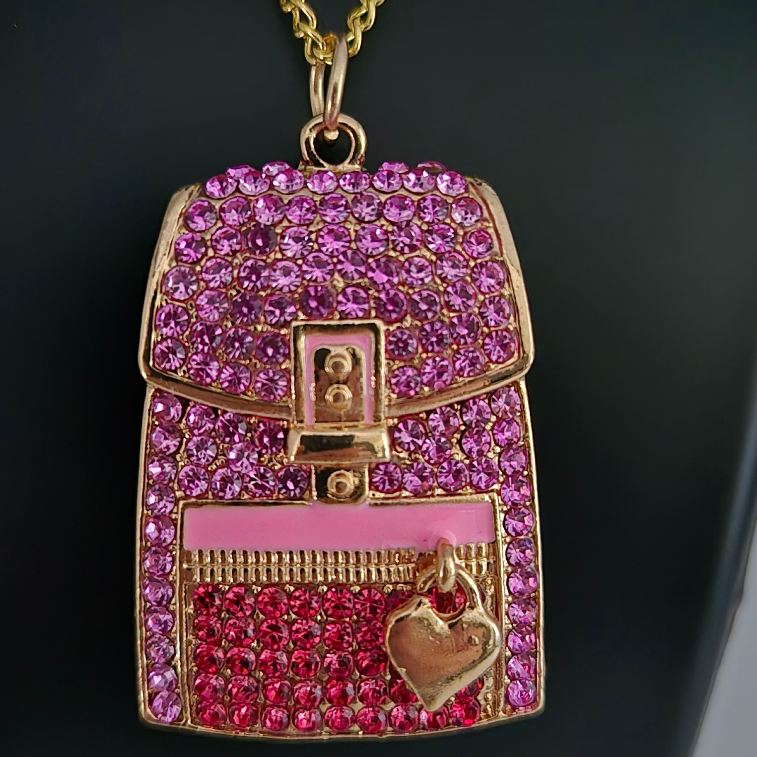Kette mit Rucksack -Anhänger - Pink