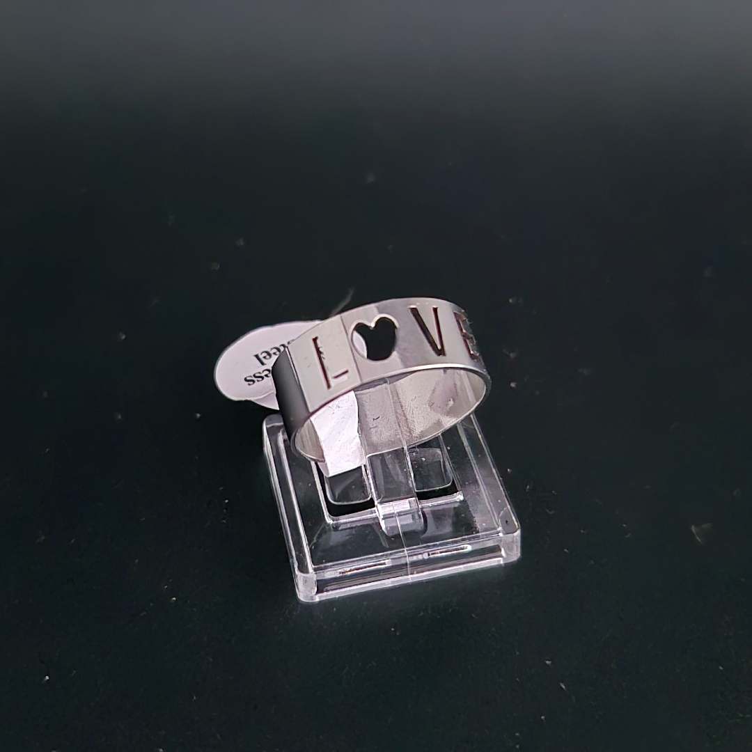 Edelstahl - Ring - Gr. 17 - Love mit Herz