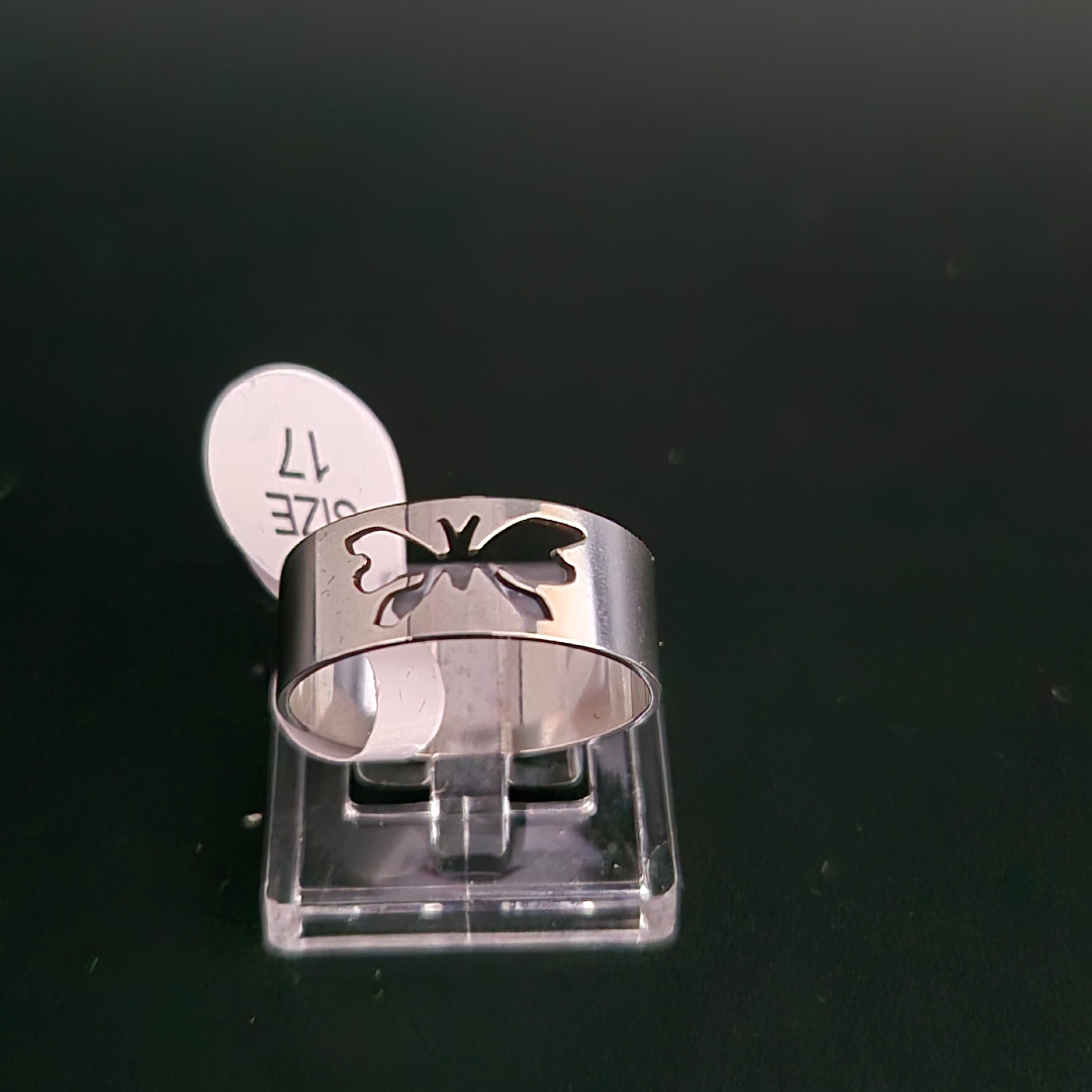 Edelstahl - Ring - Gr. 17 - Schmetterling