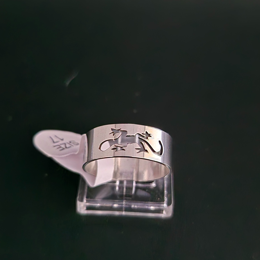 Edelstahl - Ring - Gr. 17 - Echse