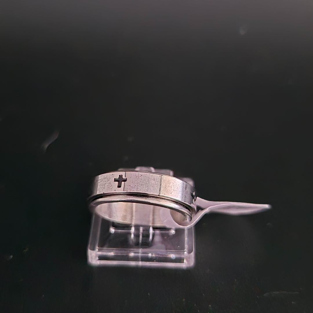 Edelstahl - Ring - Gr. 17 - Kreuz