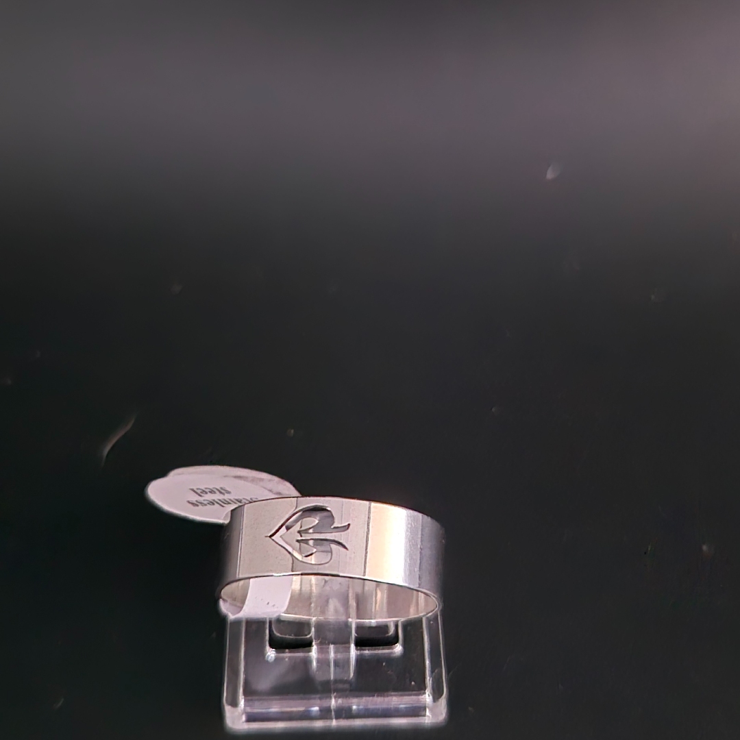 Edelstahl - Ring - Gr. 19 - Offenes Herz