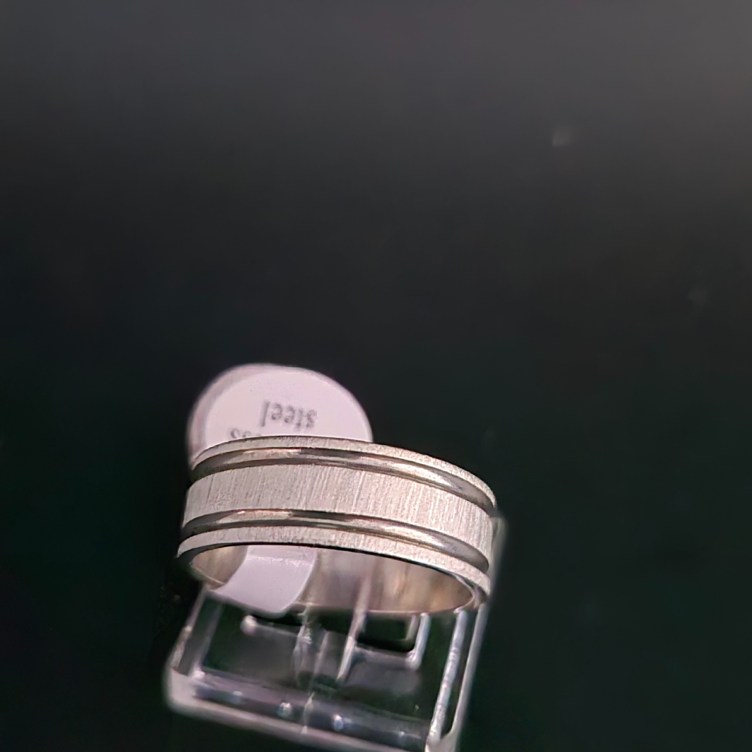 Edelstahl - Ring - Gr. 19 - Zwei Rillen