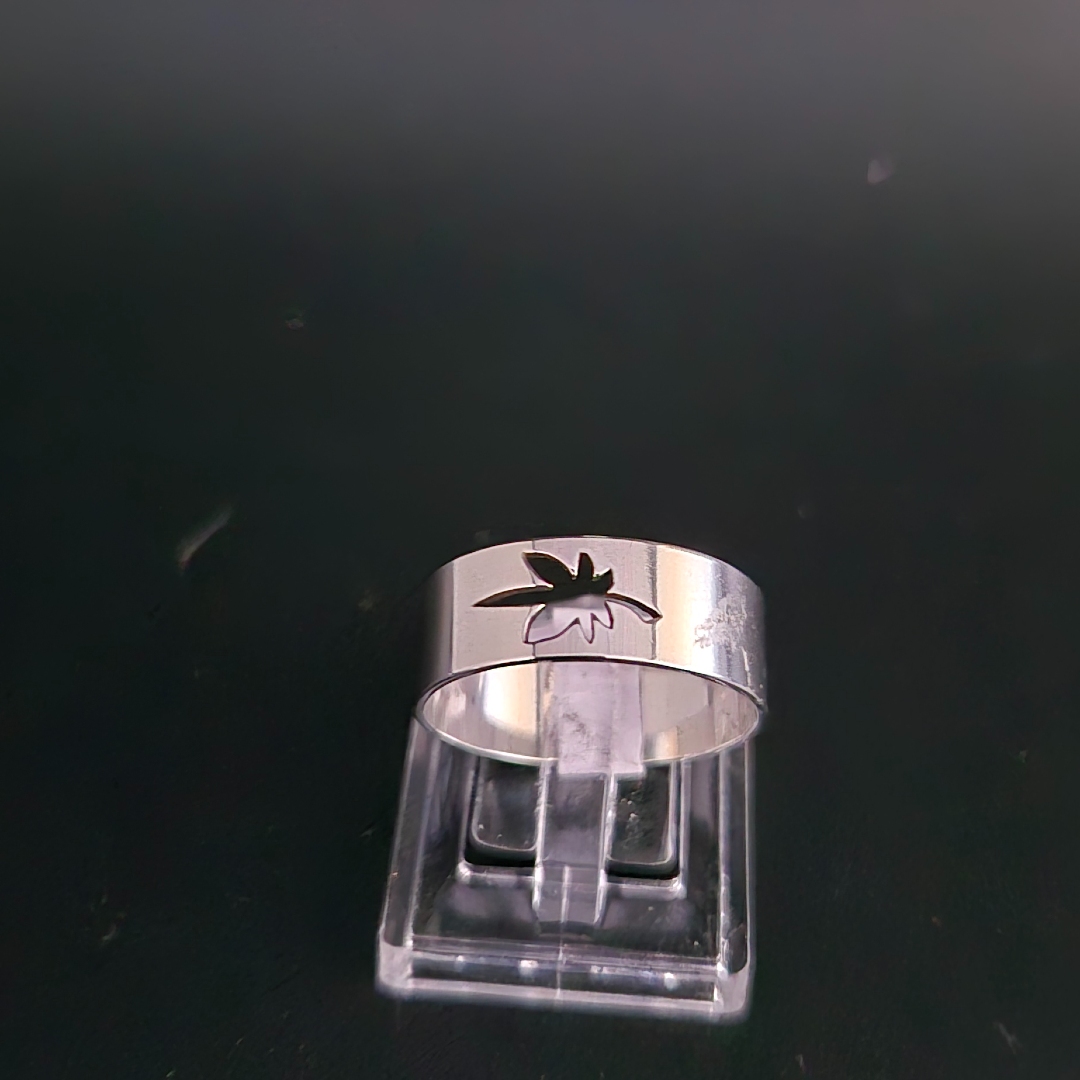 Edelstahl - Ring - Gr. 17 - Ahornblatt