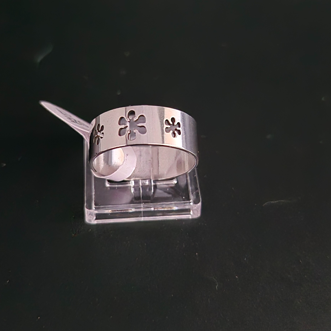 Edelstahl - Ring - Gr. 19 - Schneeflocken