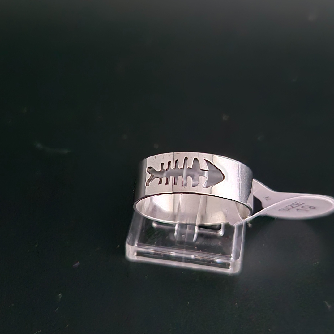 Edelstahl - Ring - Gr. 19 - Fischkräte