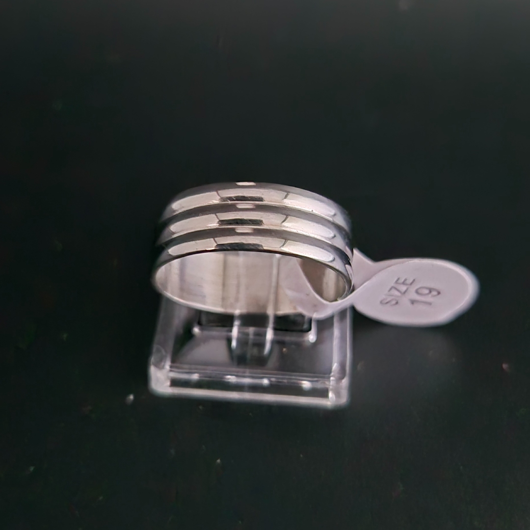 Edelstahl - Ring - Gr. 19 - Drei Rillen