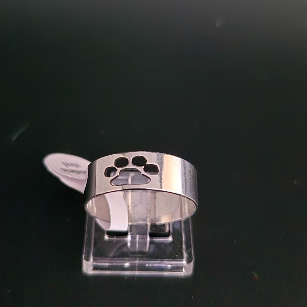 Edelstahl - Ring - Gr. 20 - mit Pfote