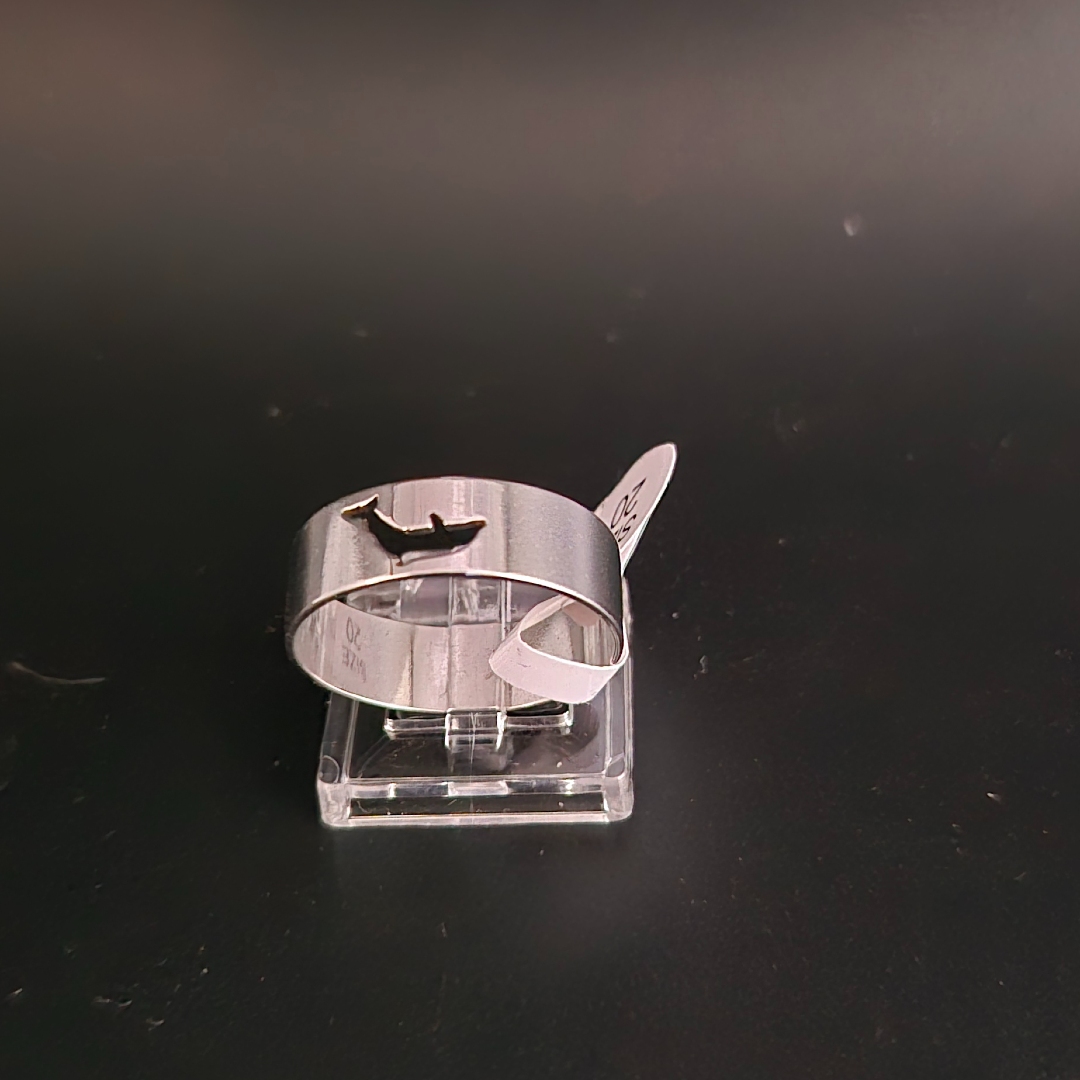 Edelstahl - Ring - Gr. 20 - Delfin