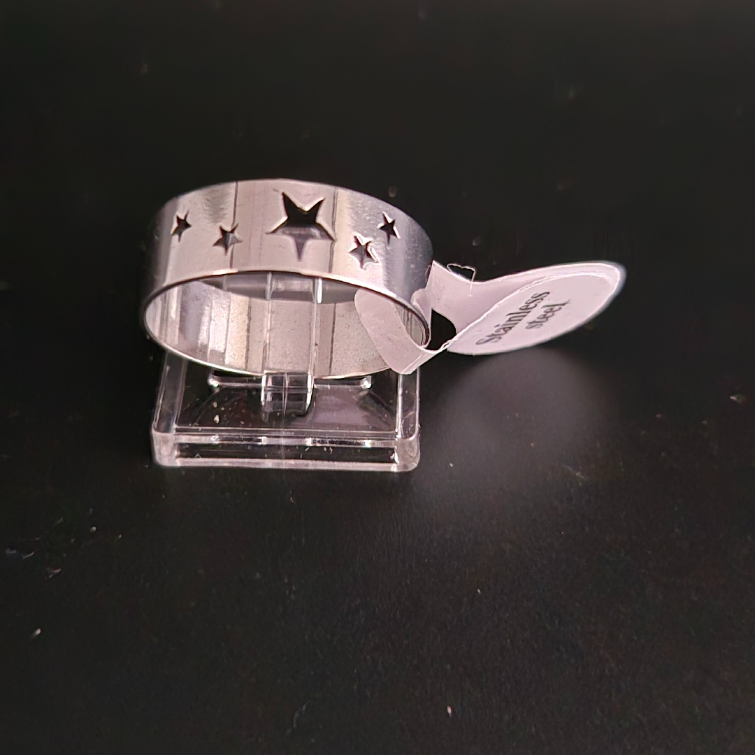 Edelstahl - Ring - Gr. 20 - Sterne