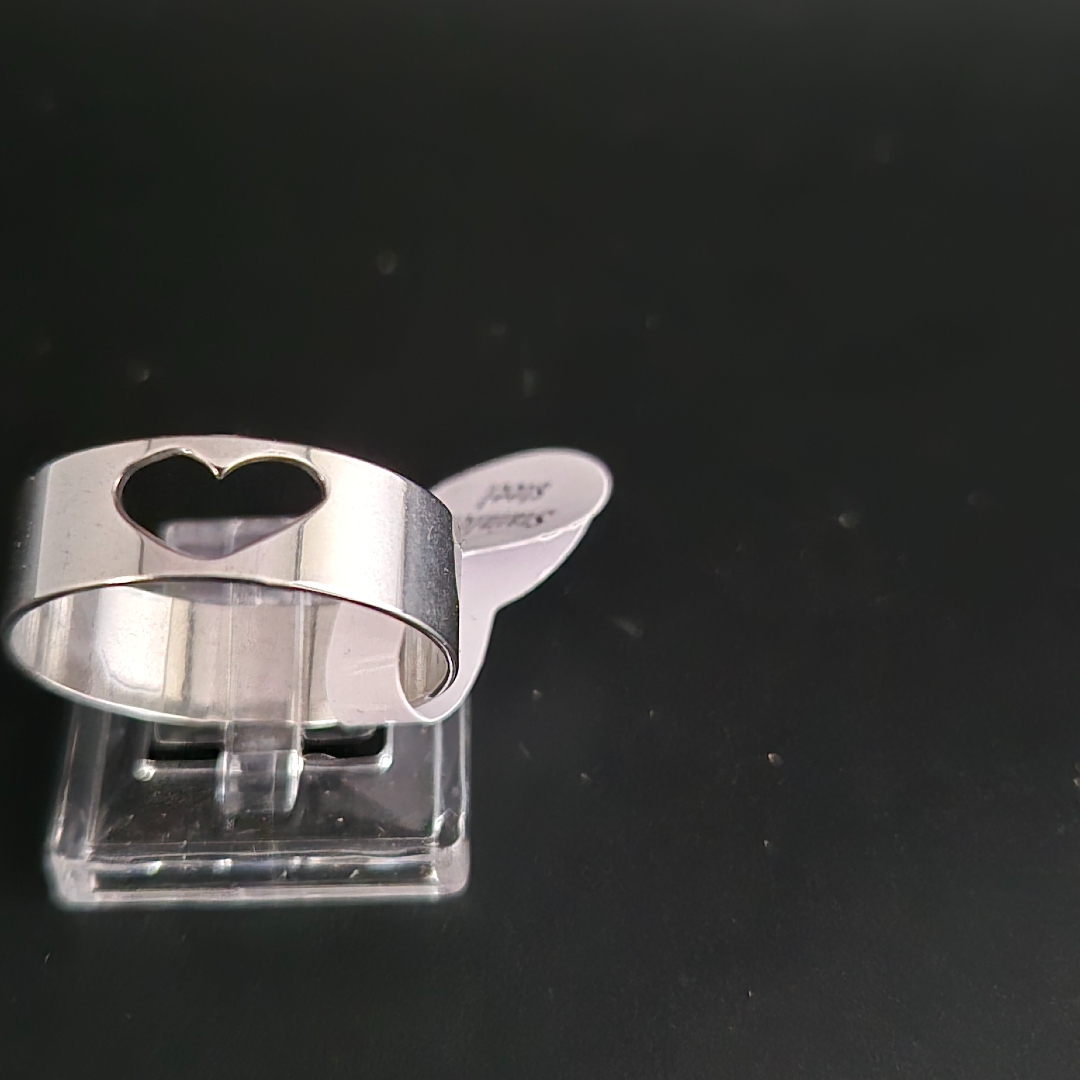 Edelstahl - Ring - Gr. 20 - Herz