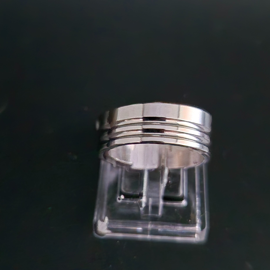 Edelstahl - Ring - Gr. 20 - Zwei Rillen