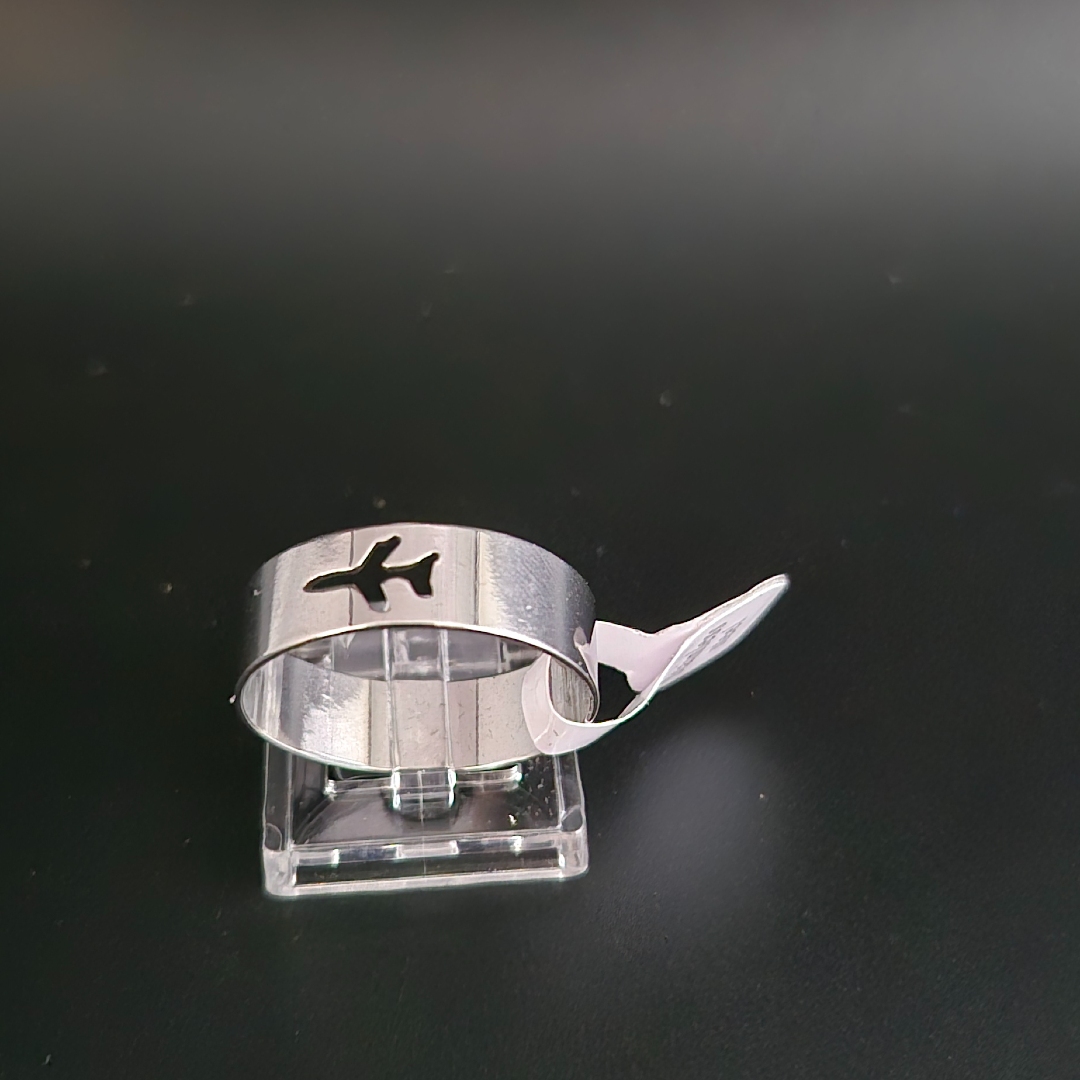 Edelstahl - Ring - Gr. 21 - Flugzeug