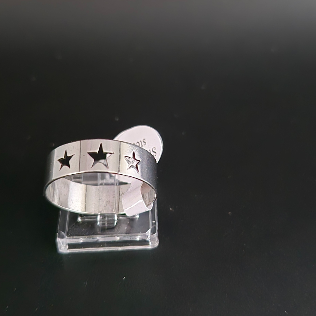 Edelstahl - Ring - Gr. 21 - Drei Sterne