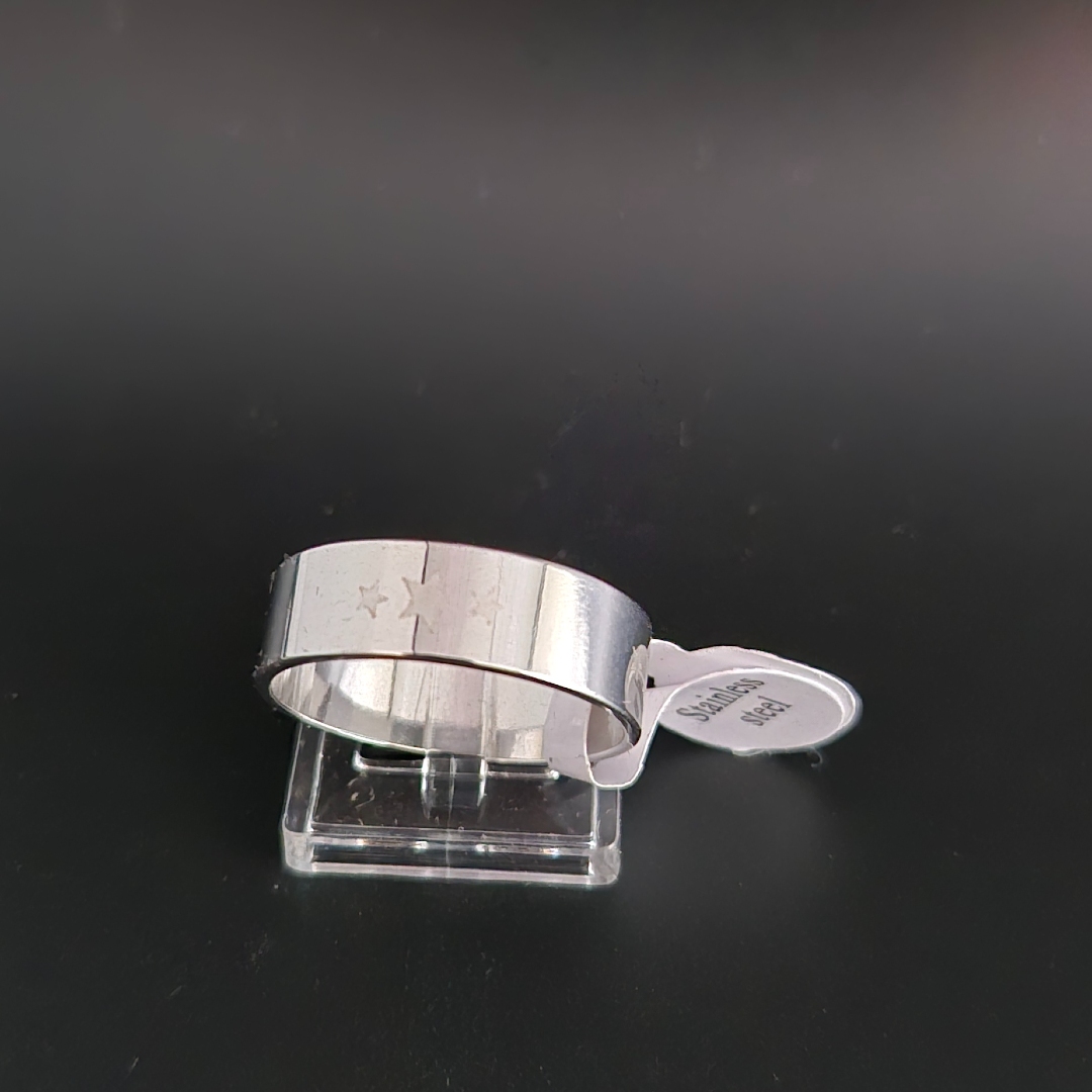 Edelstahl - Ring - Gr. 21 - Sterne