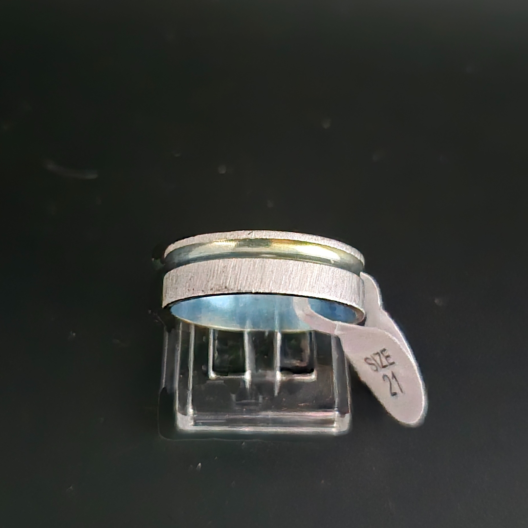 Edelstahl - Ring - Gr. 21 - Vergoldet eine Rille