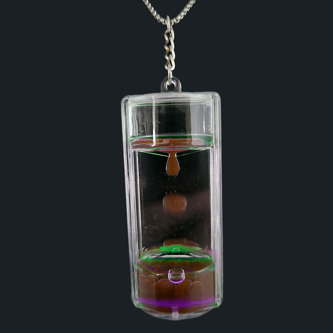 Edelstahlkette - Lavalampe - Lila/Grün