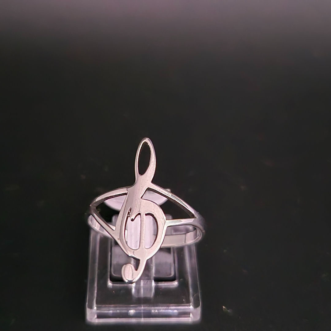 Edelstahlring - Notenschlüssel - Gr.20