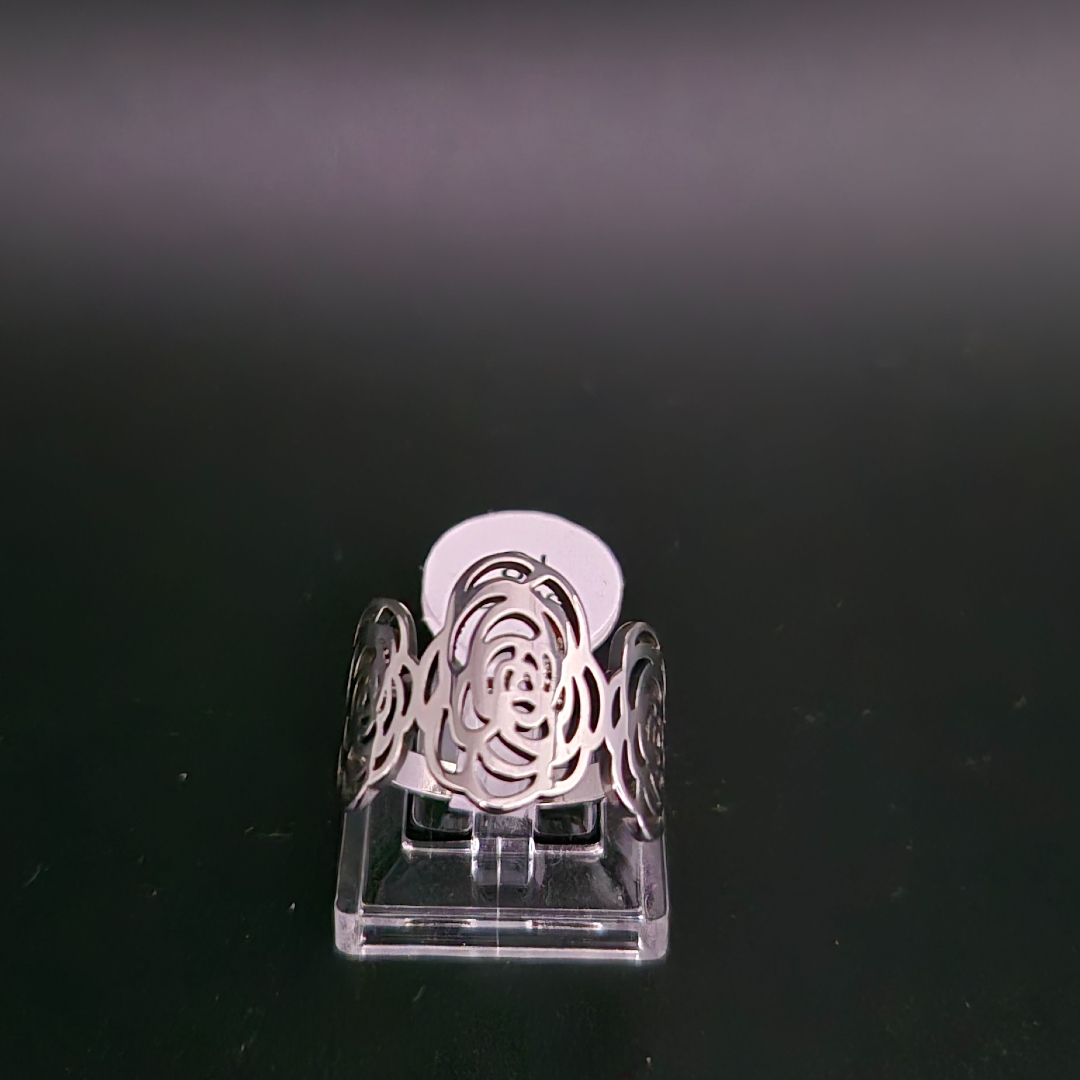 Edelstahlring - Drei Blüten - Gr.21