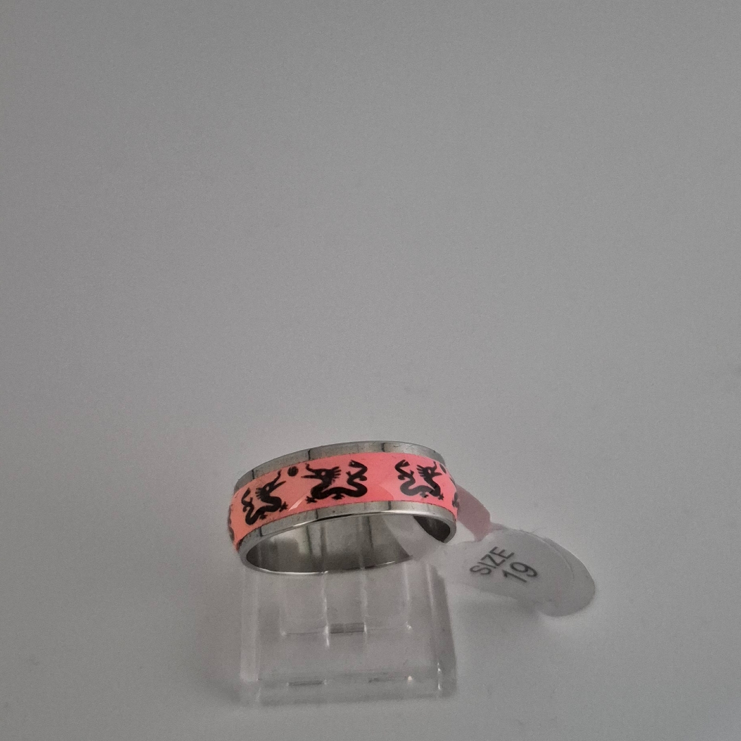 Edelstahlring - Z - Rosa - Gr. 19