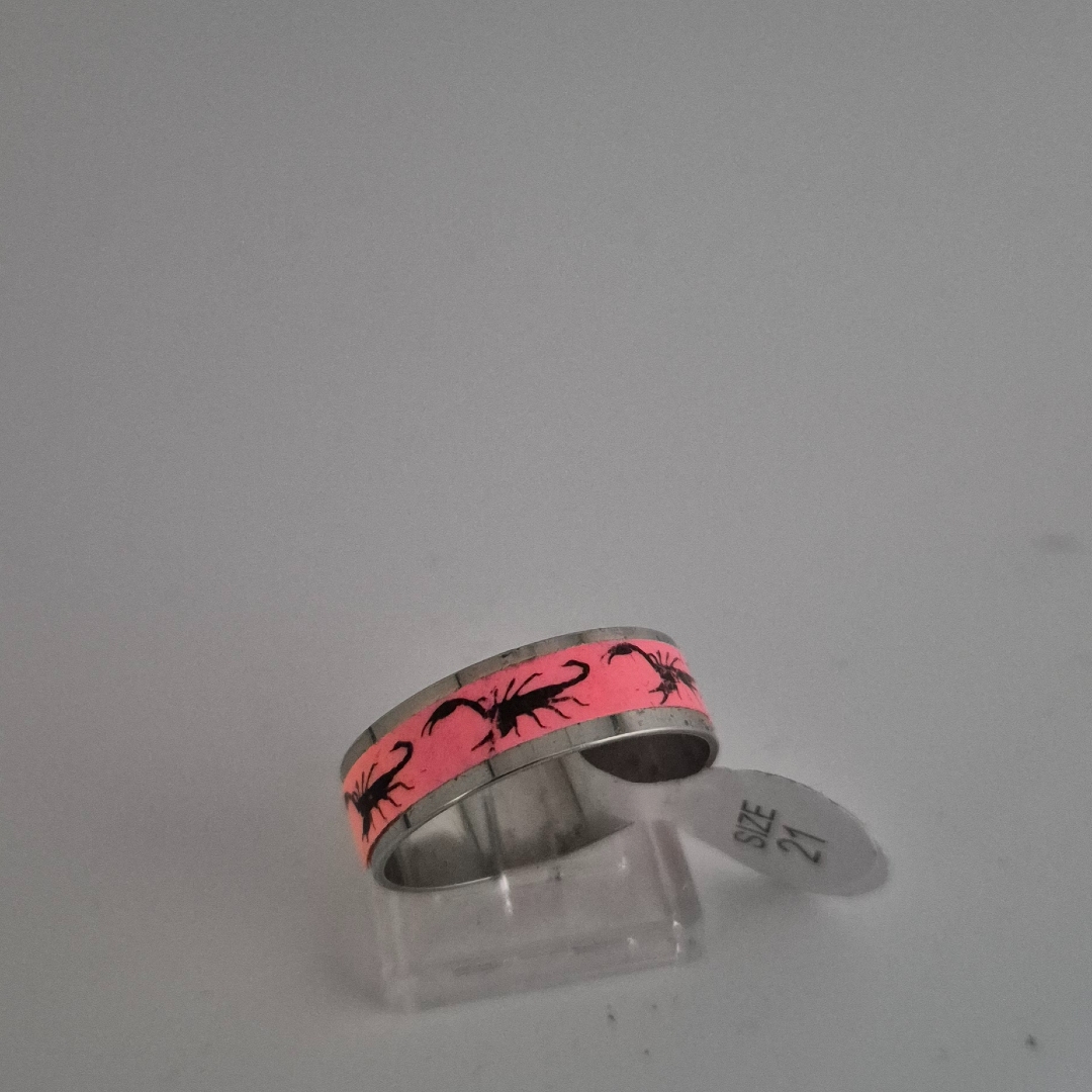 Edelstahlring - Skorpion - Rosa - Gr. 21