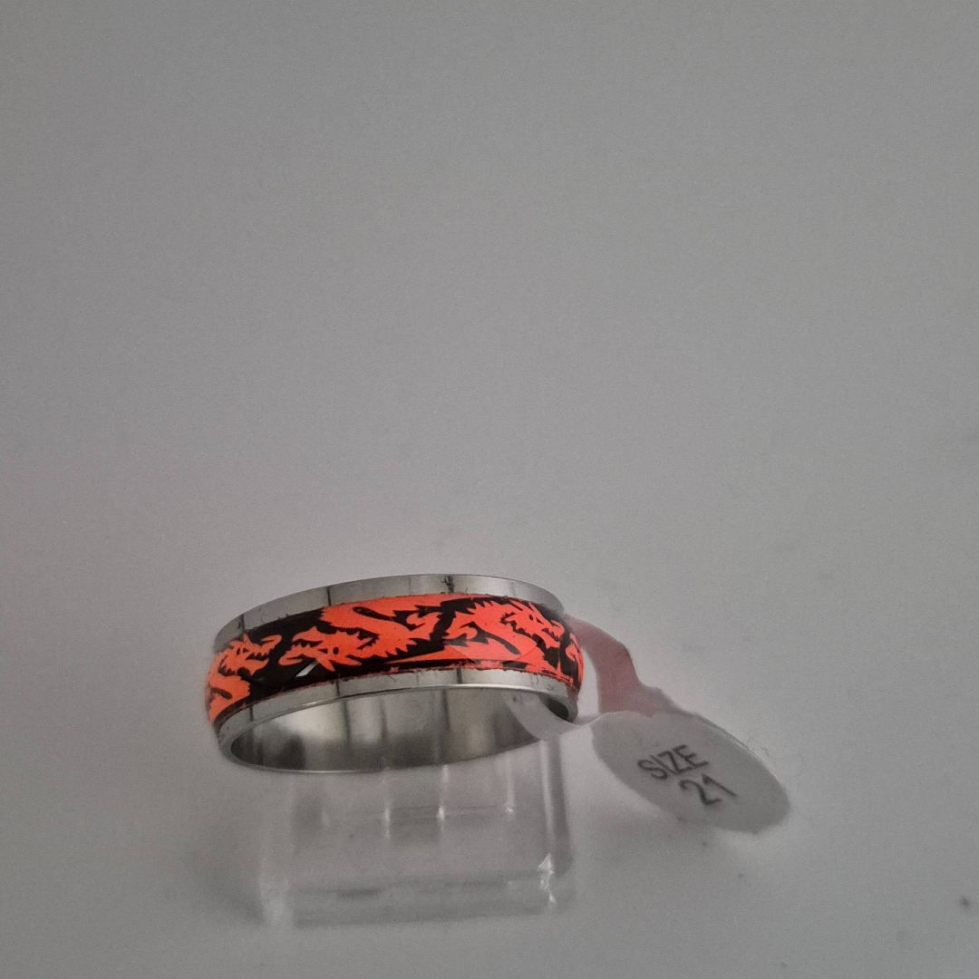 Edelstahlring - Z - Rosa - Gr. 21