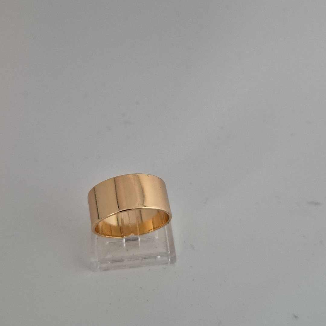 Vergoldeter - Ring - Flach - Gr. 20 - Breite 1,0 cm