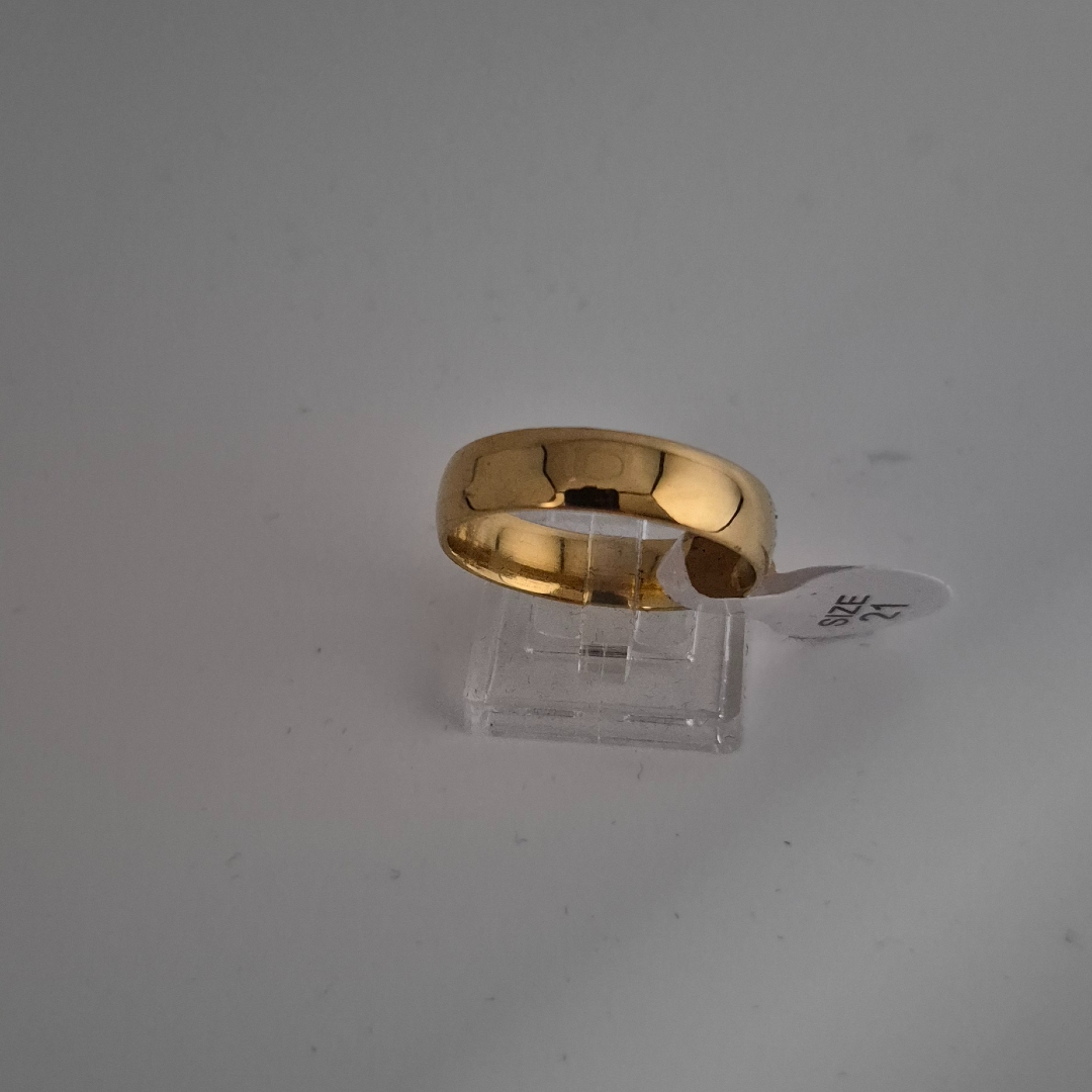 Vergoldeter - Ring - Rundlich - Gr. 21 - Breite 0,7 cm