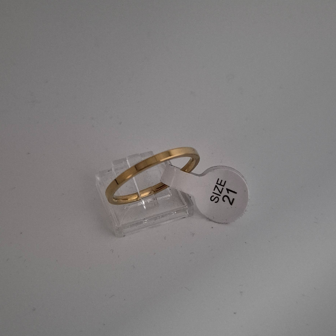 Vergoldeter - Ring - Flach - Gr. 21 - Breite 0,2 cm