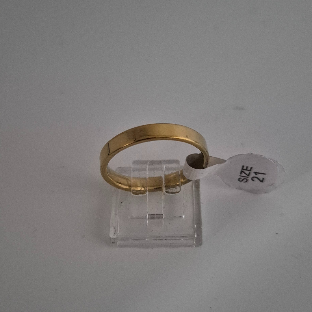 Vergoldeter - Ring - Flach - Gr. 21 - Breite 0,4 cm